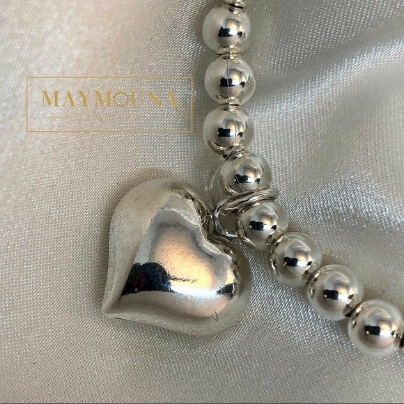 Sterling Silver Beaded Balls Stretch Bracelet - Picture 4 of 7